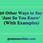 Other Ways to Say ‘Just So You Know’ (With Examples)