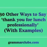 Other Ways to Say ‘thank you for lunch professionally’ (With Examples)
