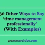 Other Ways to Say ‘time management professionally’ (With Examples)