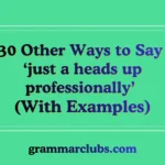 Other Ways to Say ‘just a heads up professionally’ (With Examples)